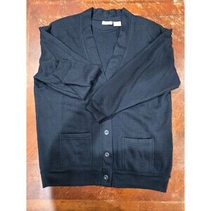 Basic Editions Cardigan Sweater Woman Size L  Black Button Plus
